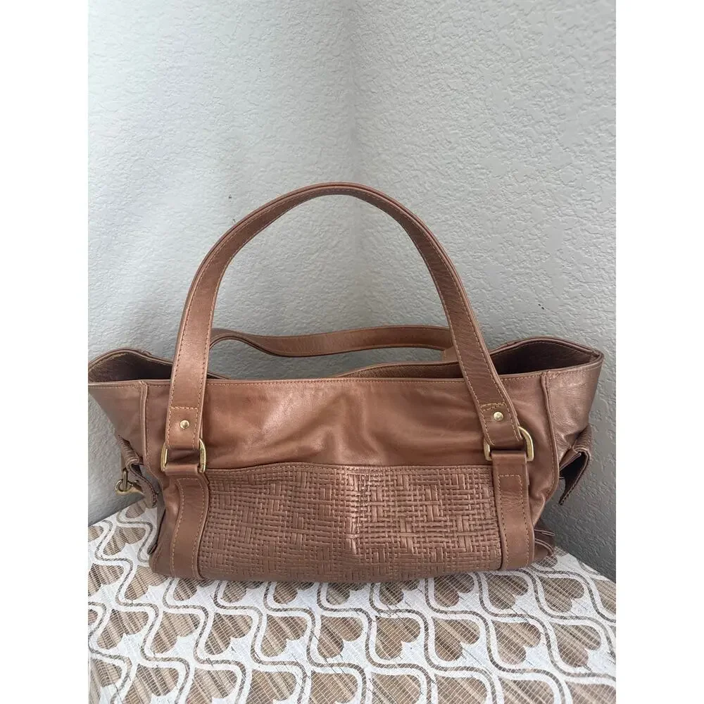 Marnie Bug Bag Golden Bronze Textured Leather Shoulder Bag with Gold Hardware